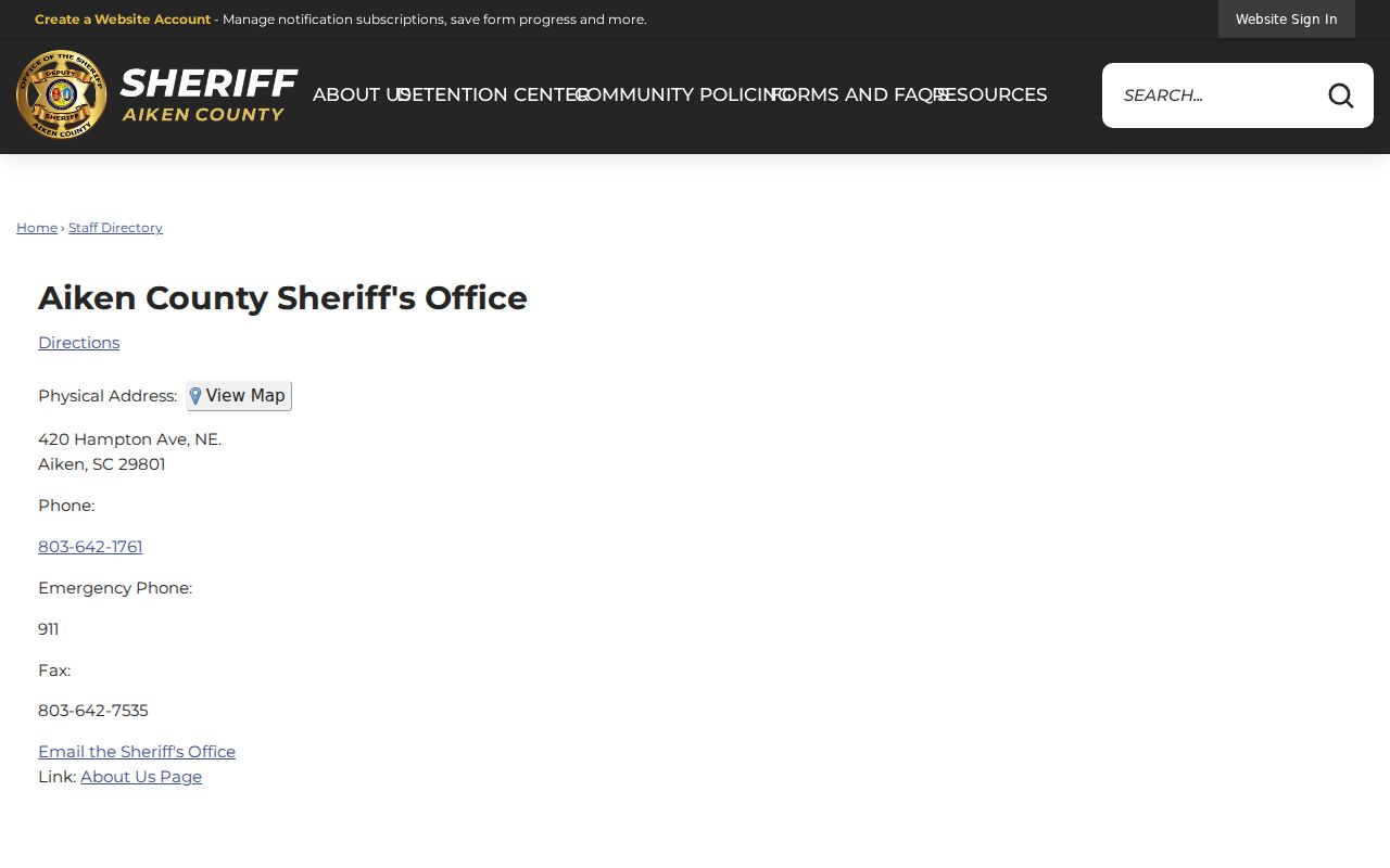 Aiken County criminal records unit contact and hours